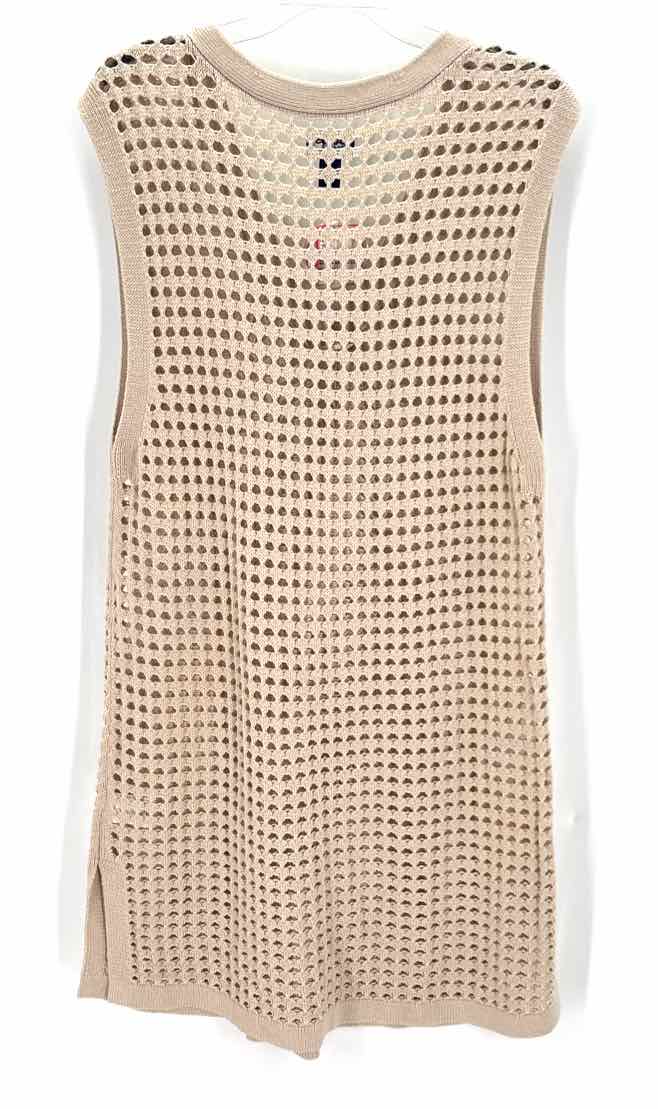 Size M LAND END Tan Knit Vest