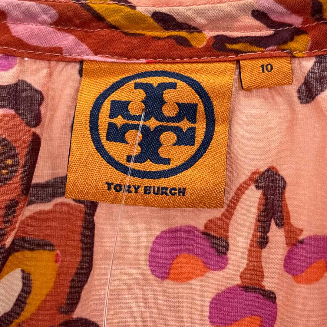 Size 10 Tory Burch Peach Cotton Shirt