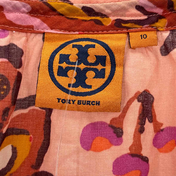 Size 10 Tory Burch Peach Cotton Shirt