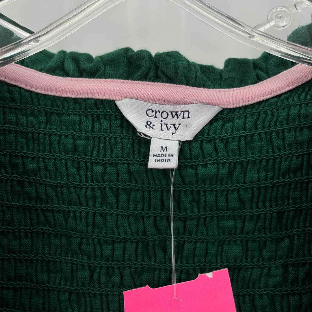 Size M CROWN & IVY Green Shirt