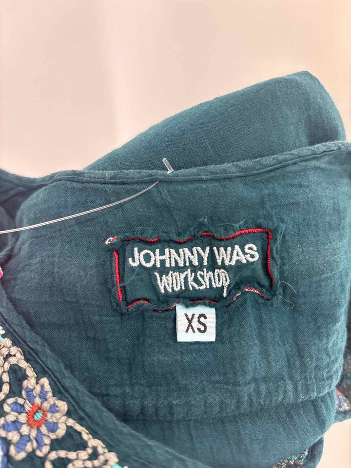 Size XS Johnny Was Teal Shirt