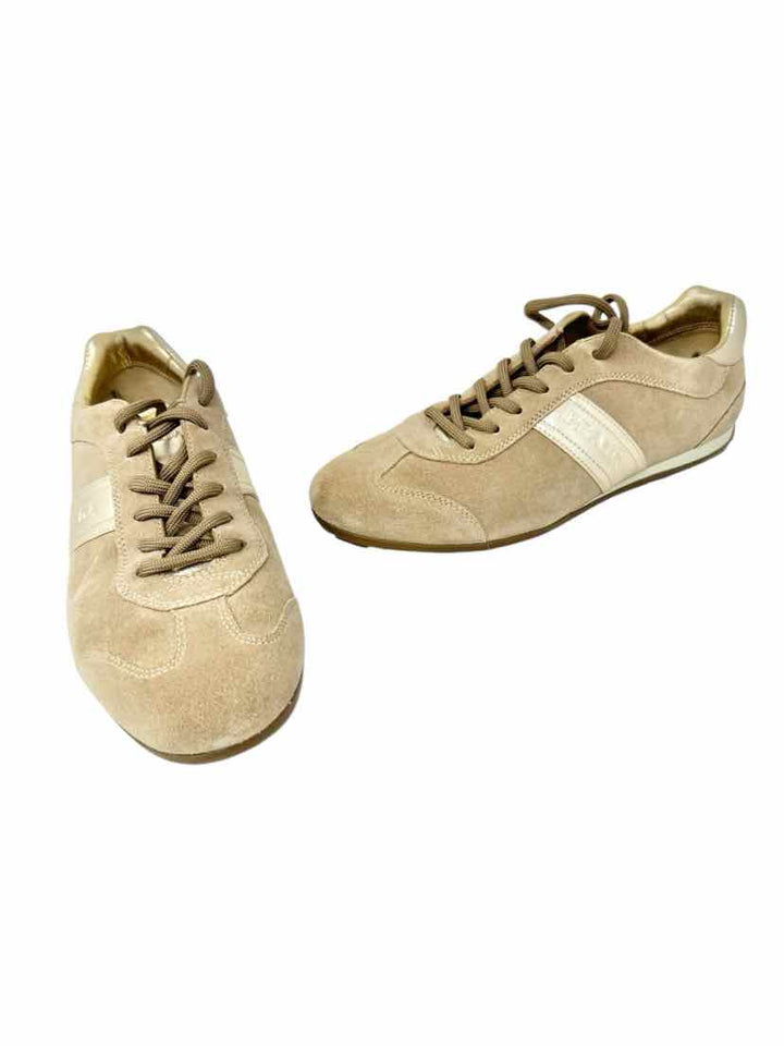 Shoe Size 38 PRADA Gold Leather Luxury - Sneakers