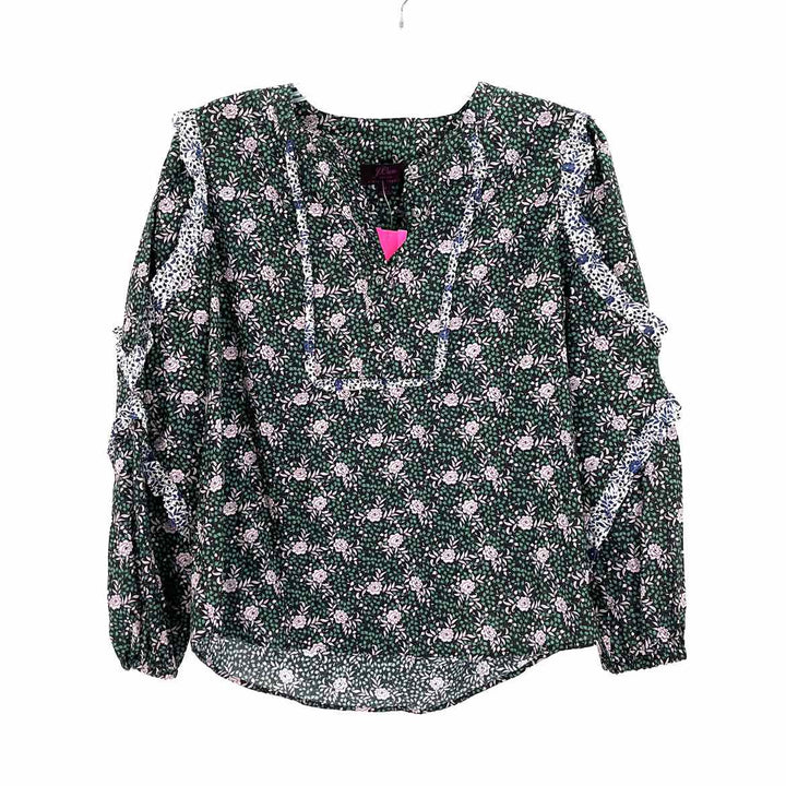 Size M J Crew Green Print Shirt
