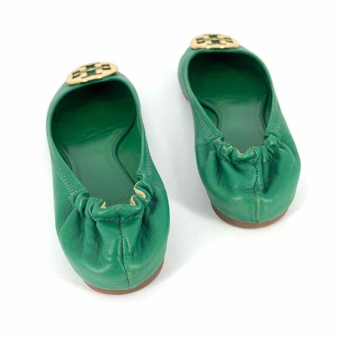Shoe Size 9 Tory Burch Green Leather Flats