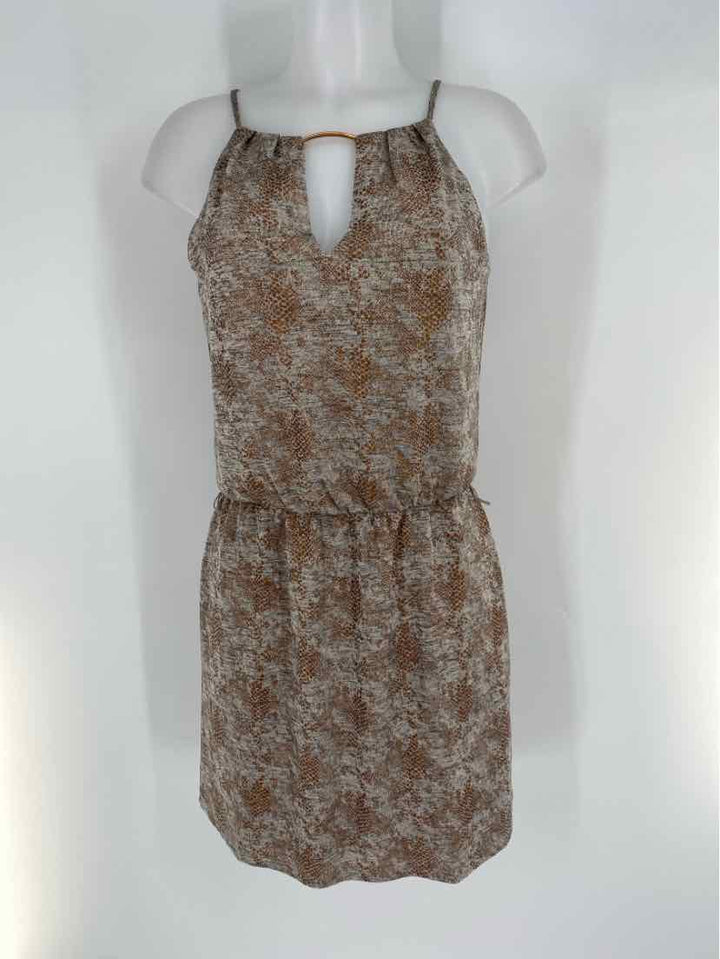 Size S White House Black Market Brown Print Dress