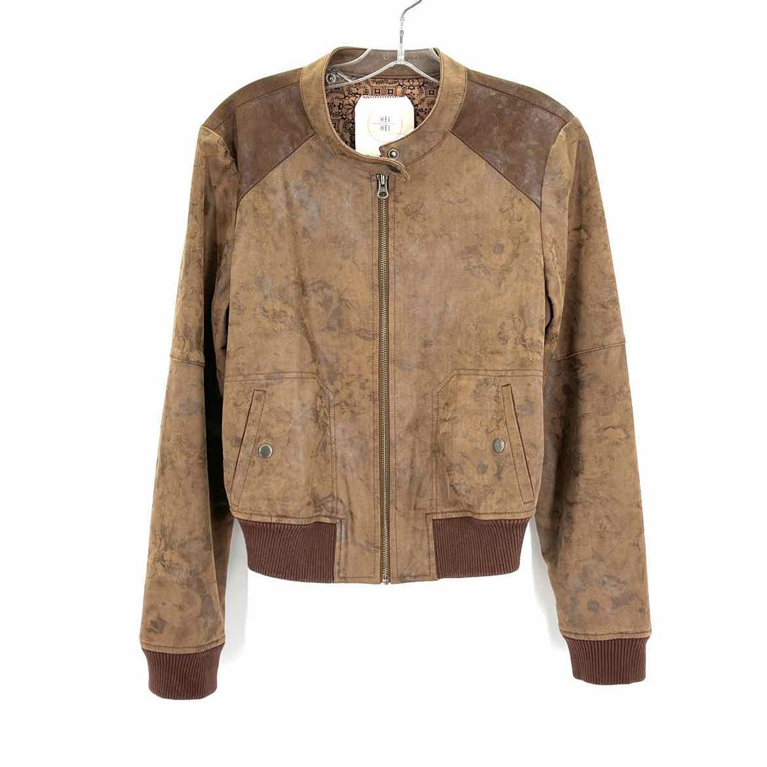 Size M Brown Faux Leather Jacket
