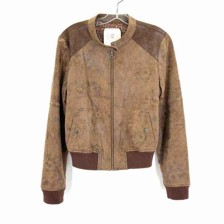 Size M Brown Faux Leather Jacket