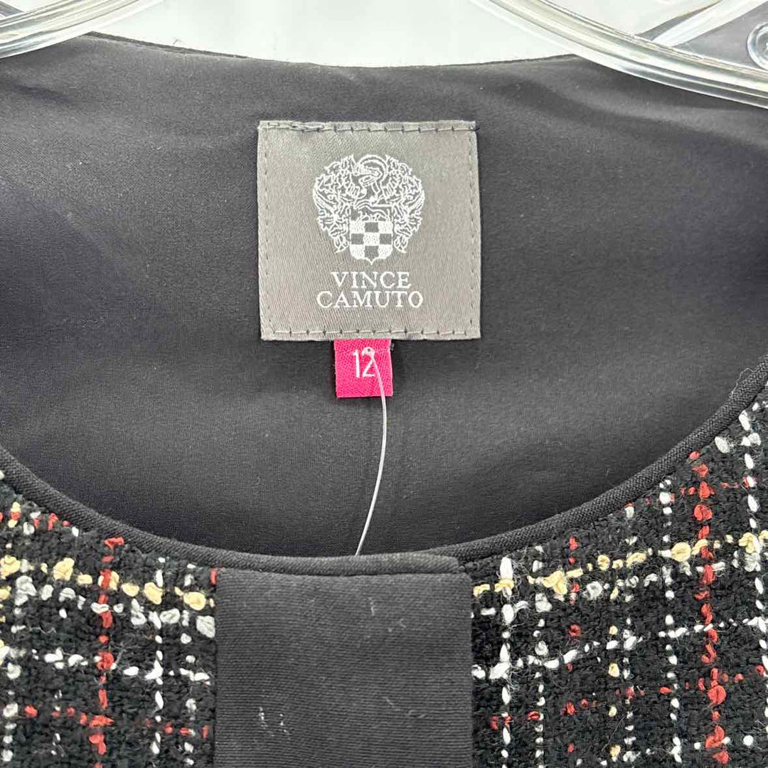 Size 12 Vince Camuto Black Tweed Dress
