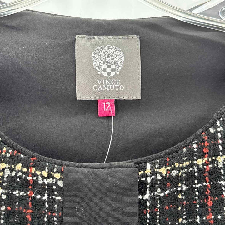 Size 12 Vince Camuto Black Tweed Dress