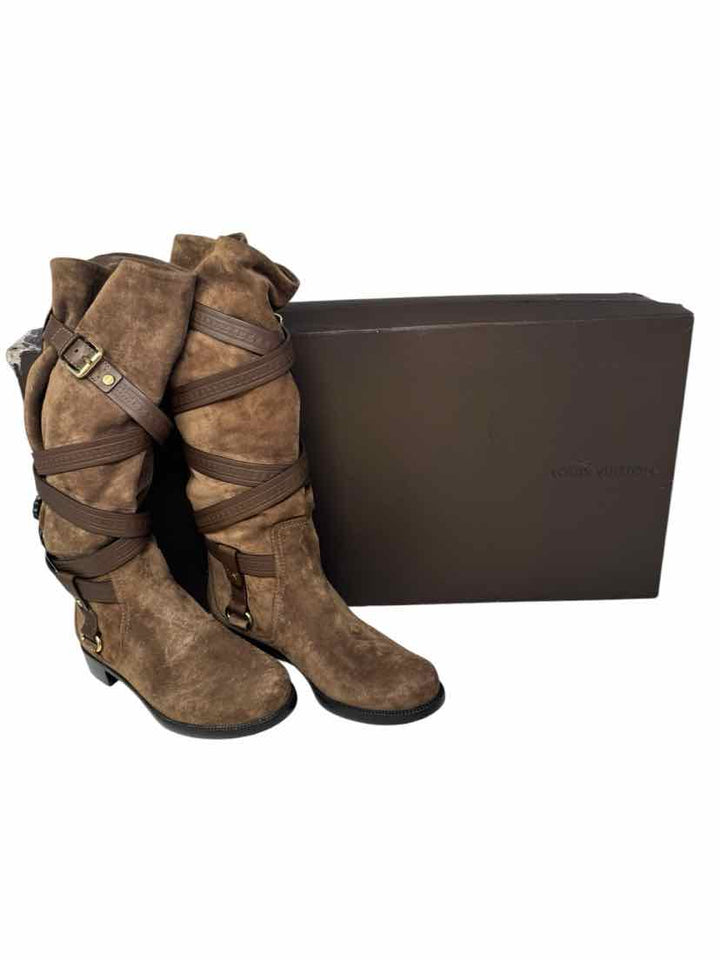 Shoe Size 37.5 Louis Vuitton Brown Suede Luxury - Boots