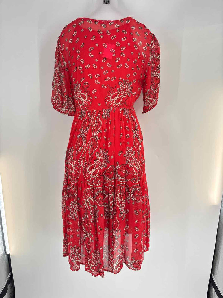Size M sundance Red Print Dress