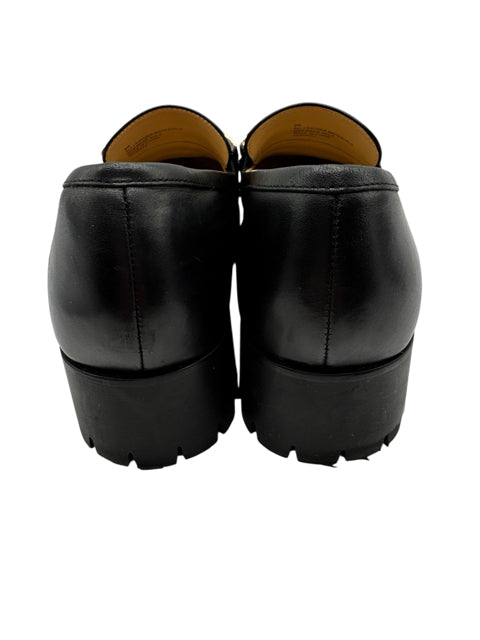 Shoe Size 9 ANTONIO MELANI Black Leather Loafers