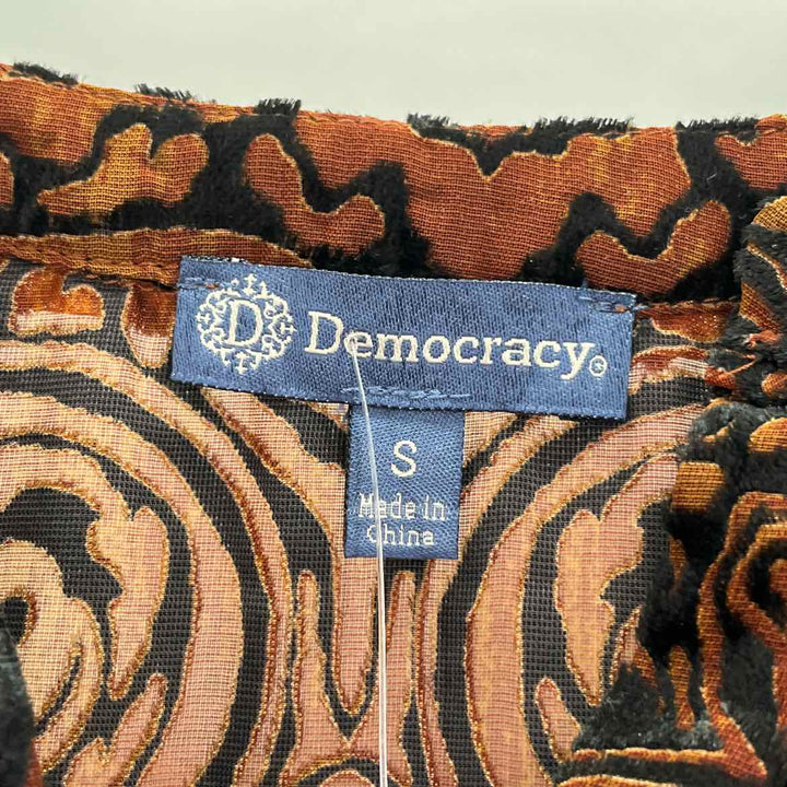 Size S DEMOCRACY Multi-Color Velvet Shirt
