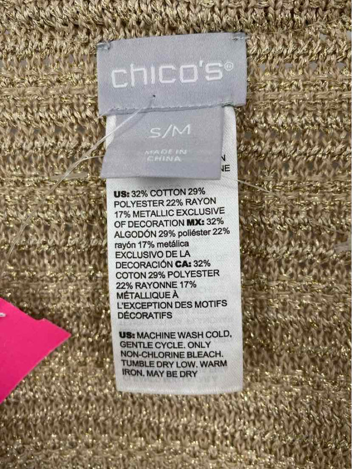 Size S/M Chico's Gold Cardigan