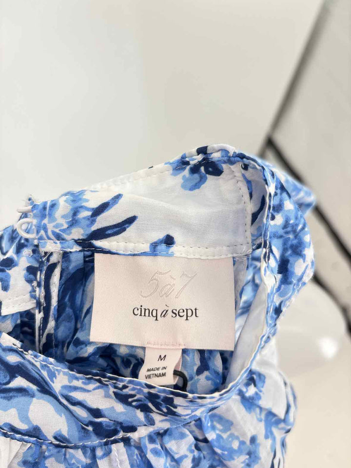 Size M CINQ DE SEPT Blue Print Shirt