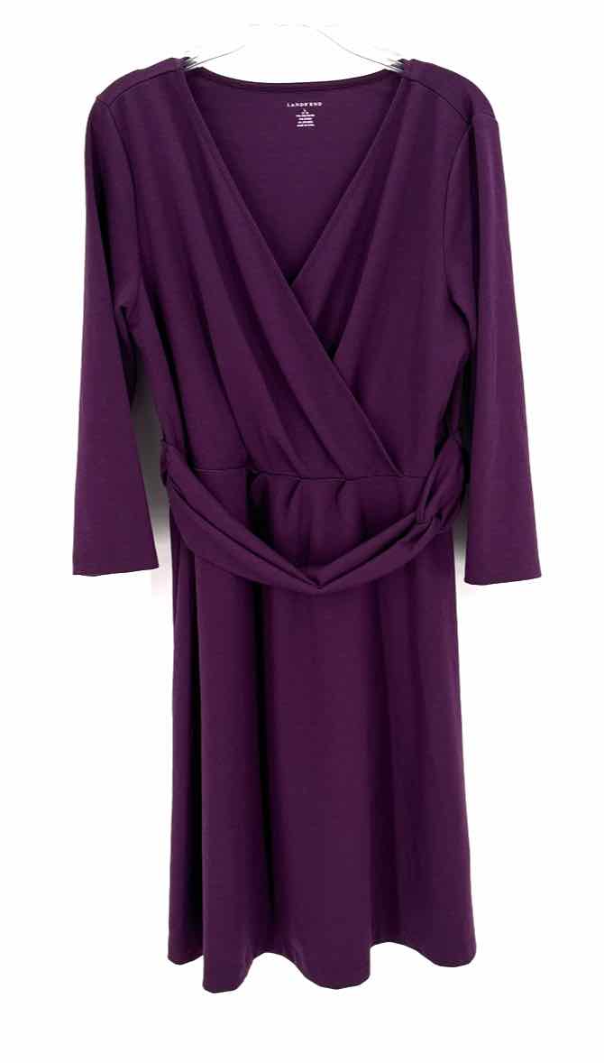 Size L LAND END Purple Cotton Dress