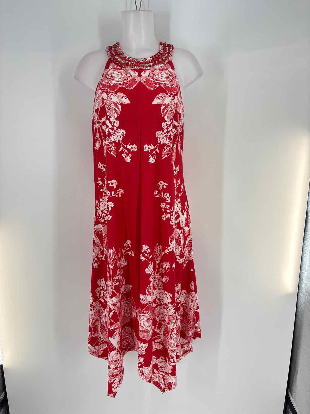 Size L INC Red Print Dress