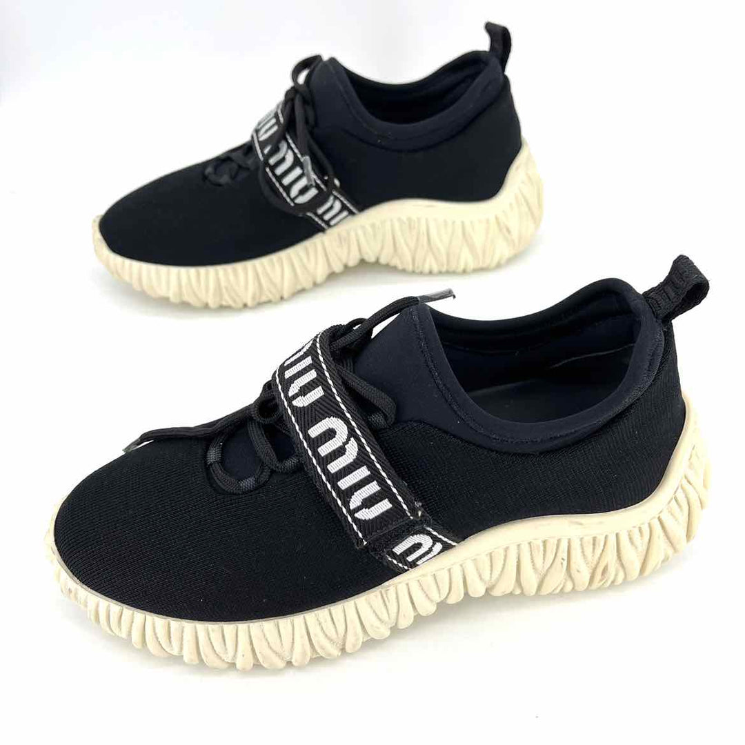 Shoe Size 36 MIU MIU Black Knit Sneakers