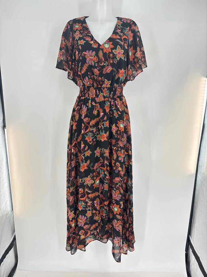 Size S HALOGEN Black Print Dress