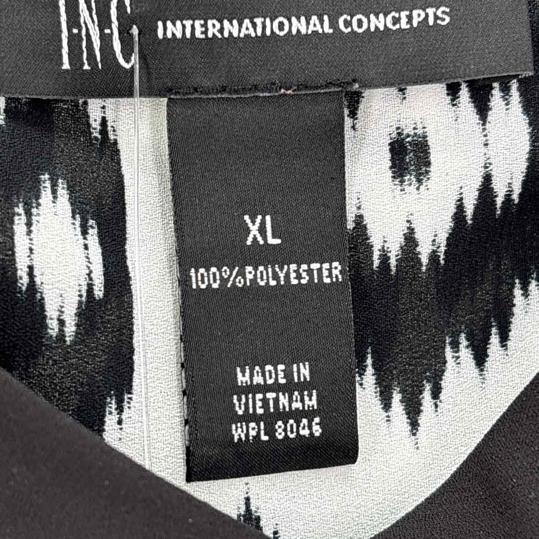 Size XL INC Black Print Shirt