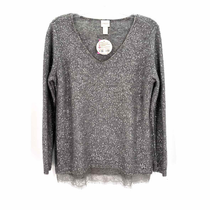 Size M Chico's Silver Sweater