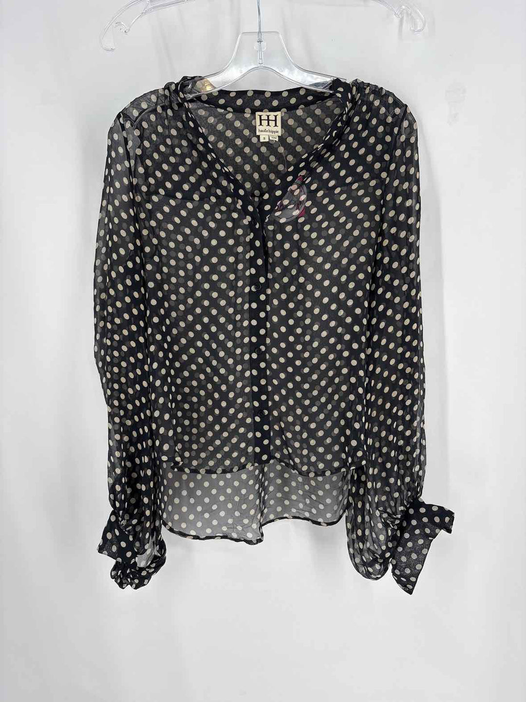 Size S HAUTE HIPPE Black Print Shirt