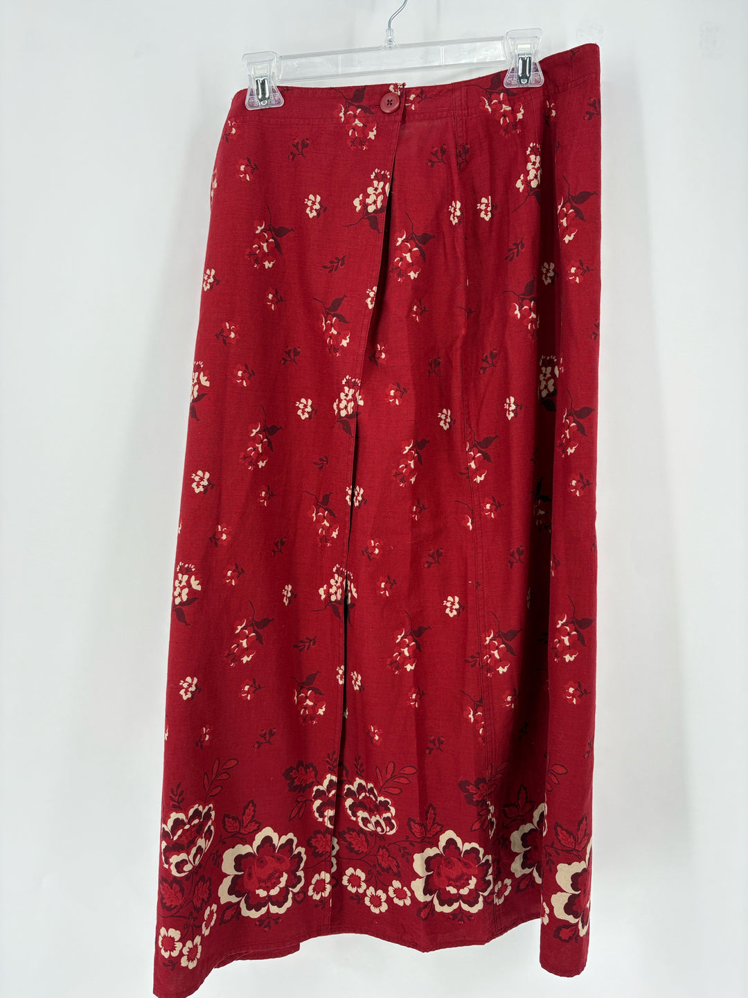Size 14 EDDIE BAUER Red Print Skirt