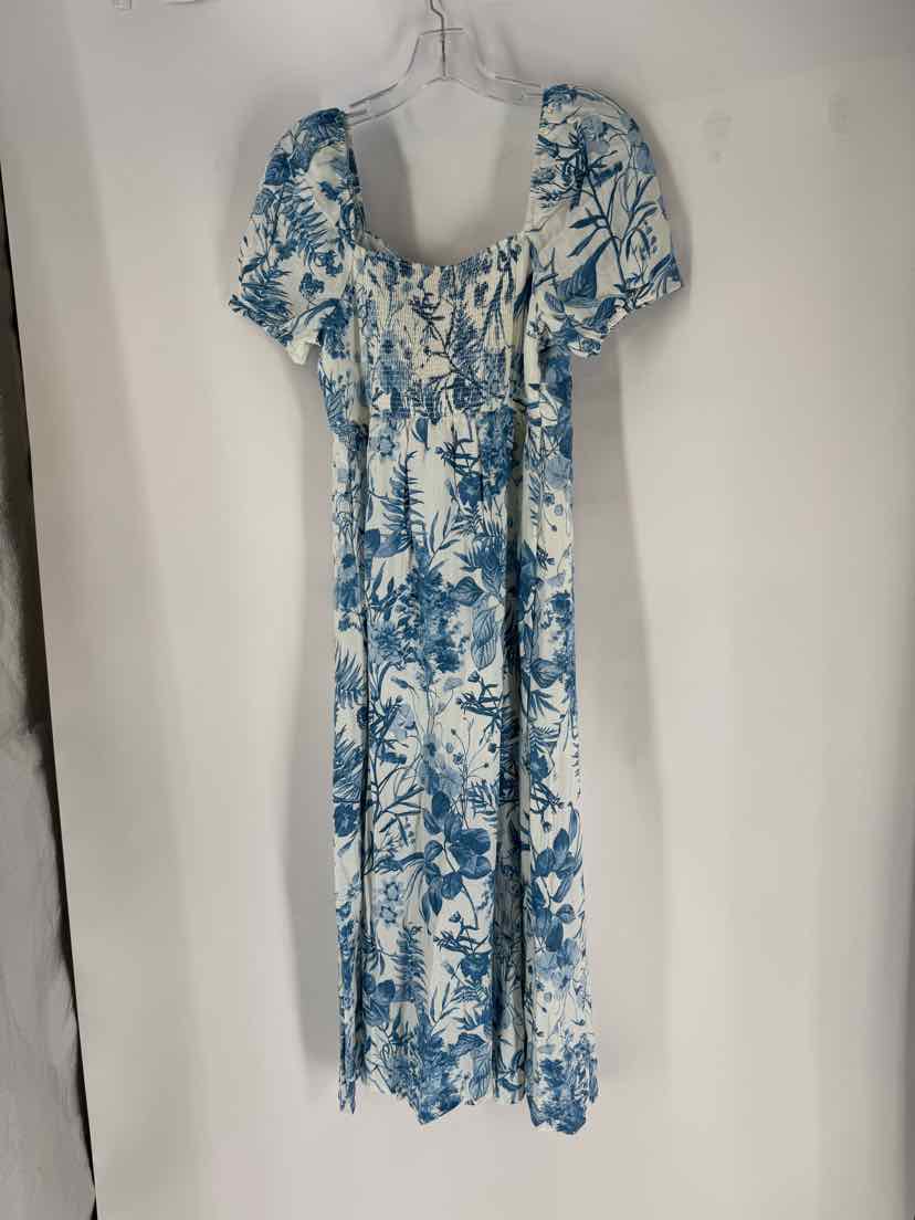 Size L Blue Print Dress