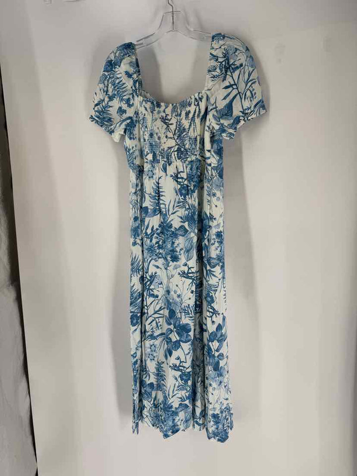 Size L Blue Print Dress
