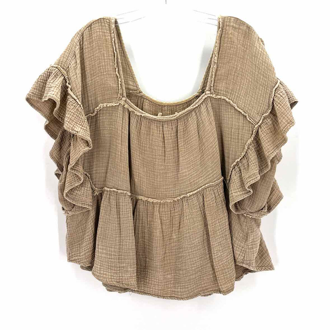 Size L MUSTARD SEED Tan Shirt