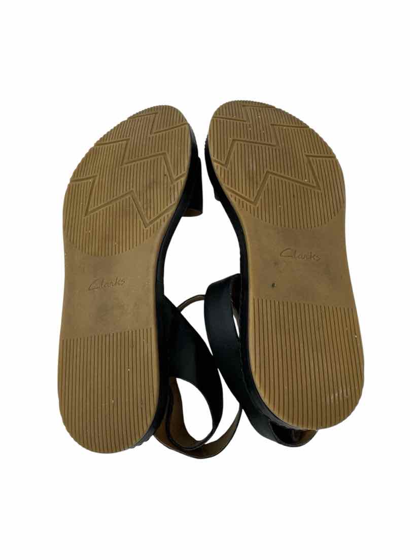 Shoe Size 7.5 CLARKS Black Leather Sandals