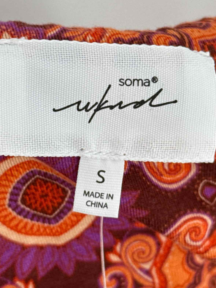 Size S SOMA ORANGE PRINT Dress