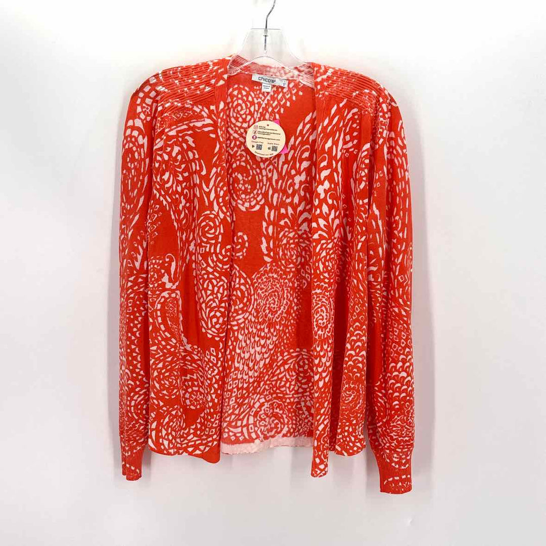 Size M Chico's Orange Knit Cardigan