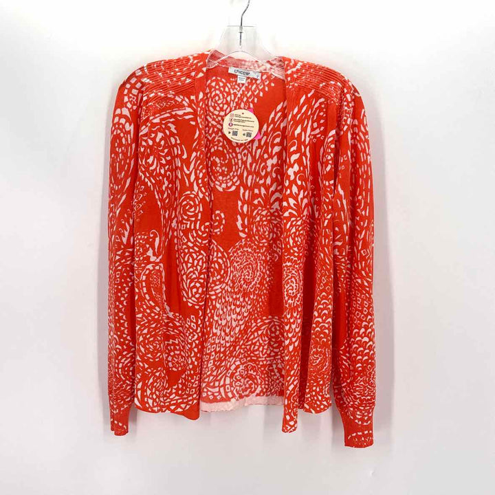 Size M Chico's Orange Knit Cardigan