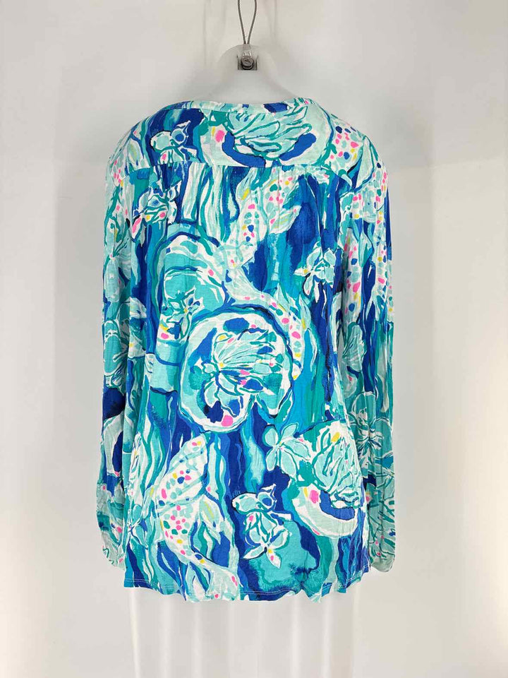 Size L Lilly Pulitzer Blue Print Shirt