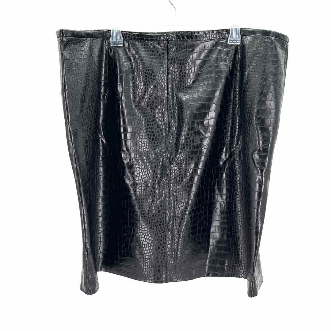 Size 22 J Crew Black Faux Leather Skirt