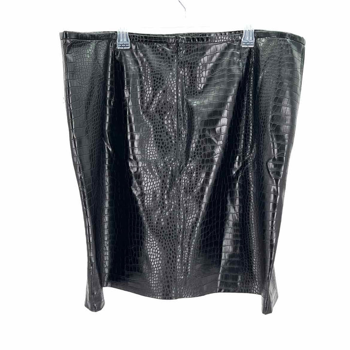 Size 22 J Crew Black Faux Leather Skirt