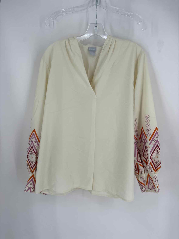 Size 12 Chico's Cream Shirt