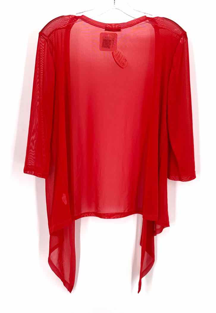 Size M Red Mesh Cardigan