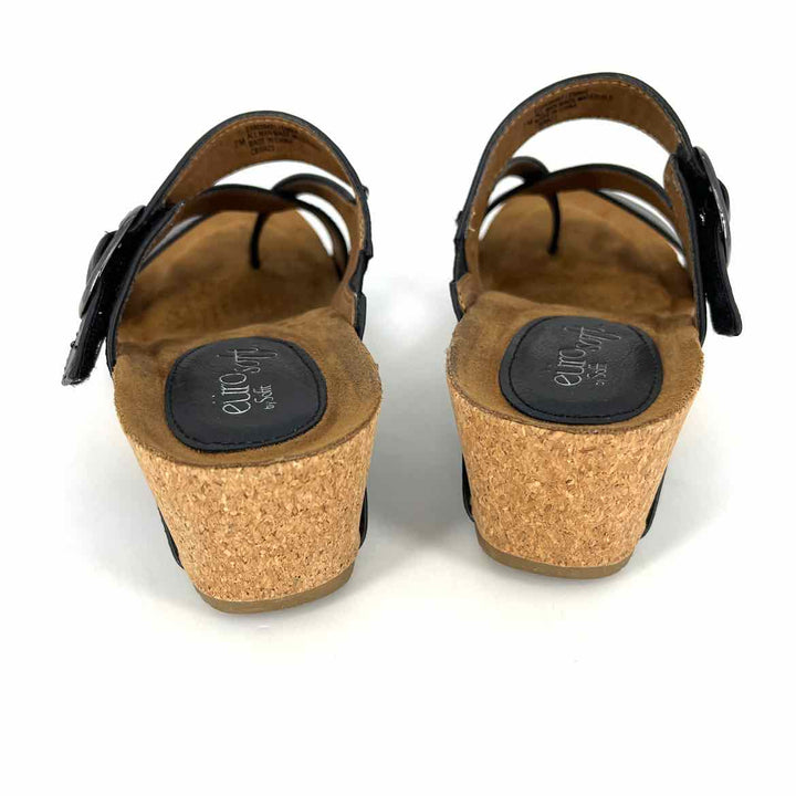 Shoe Size 7 SOFFT Black Faux Leather Sandals