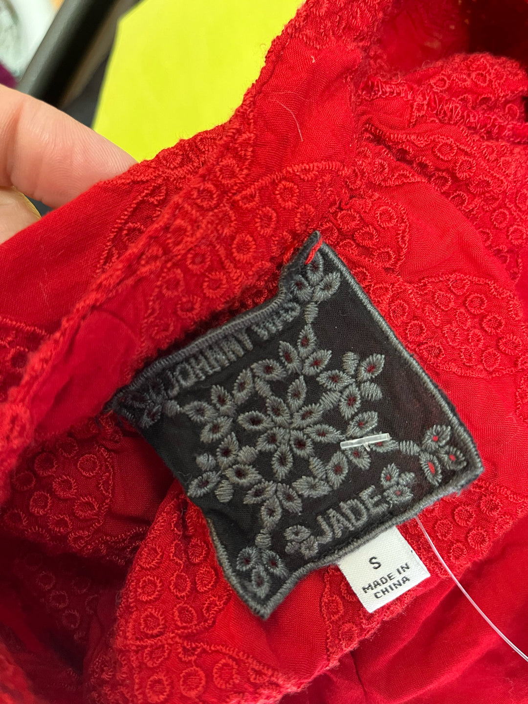 Size S Johnny Was Red Cotton Shirt