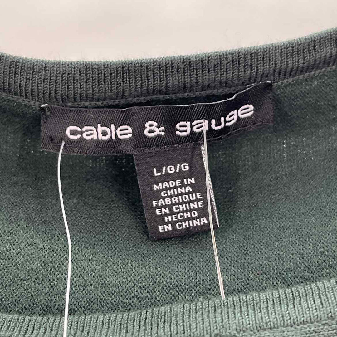 Size L CABLE & GAUGE Green Knit Sweater
