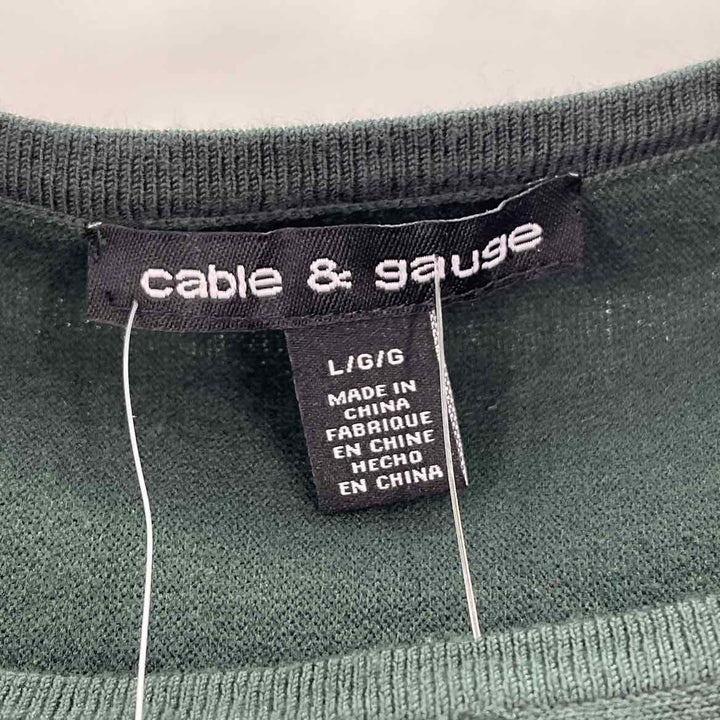 Size L CABLE & GAUGE Green Knit Sweater