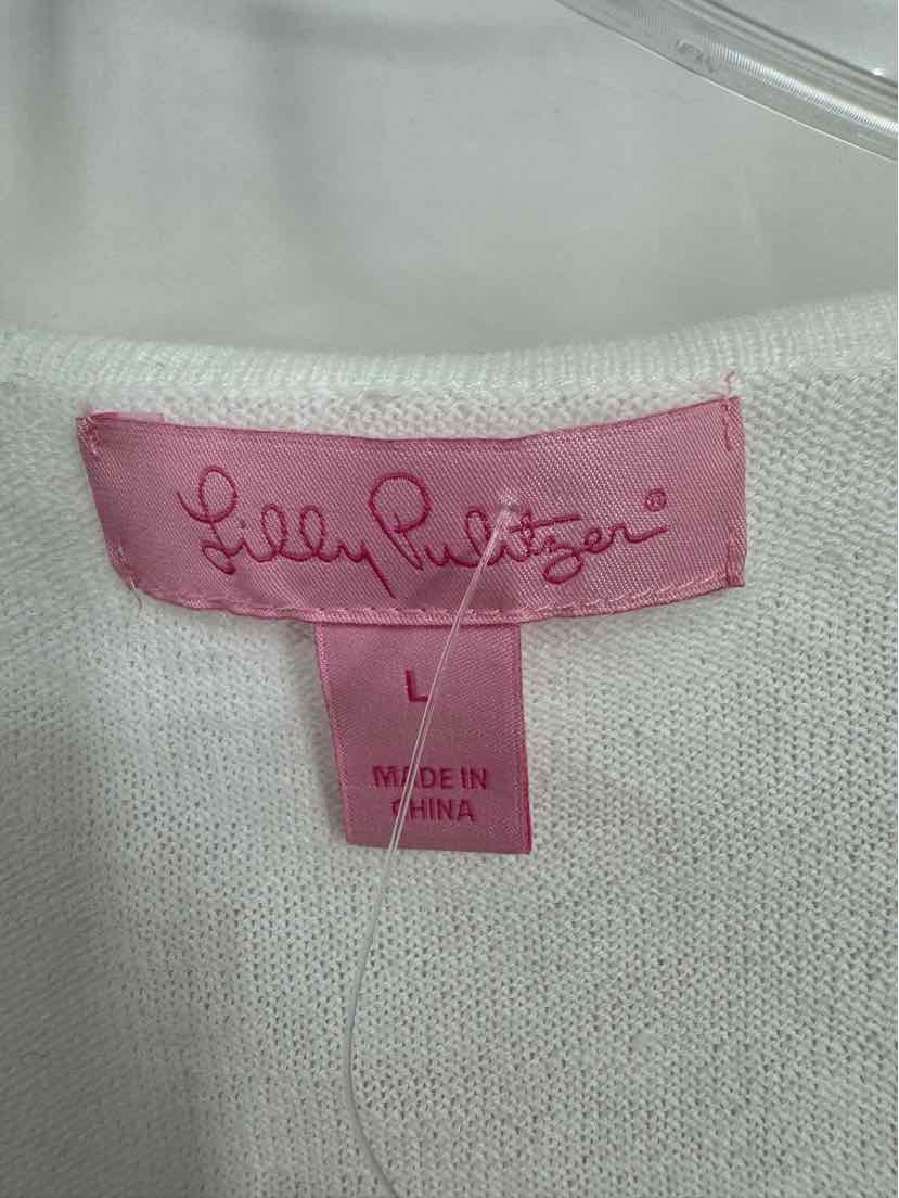 Size L Lilly Pulitzer White Cotton Sweater