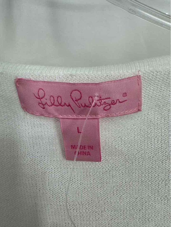 Size L Lilly Pulitzer White Cotton Sweater