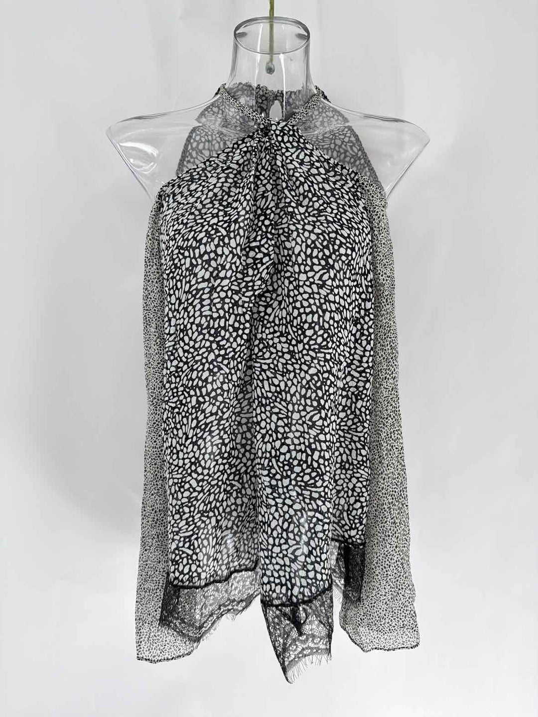 Size 6 DEREK LAM White Print Shirt