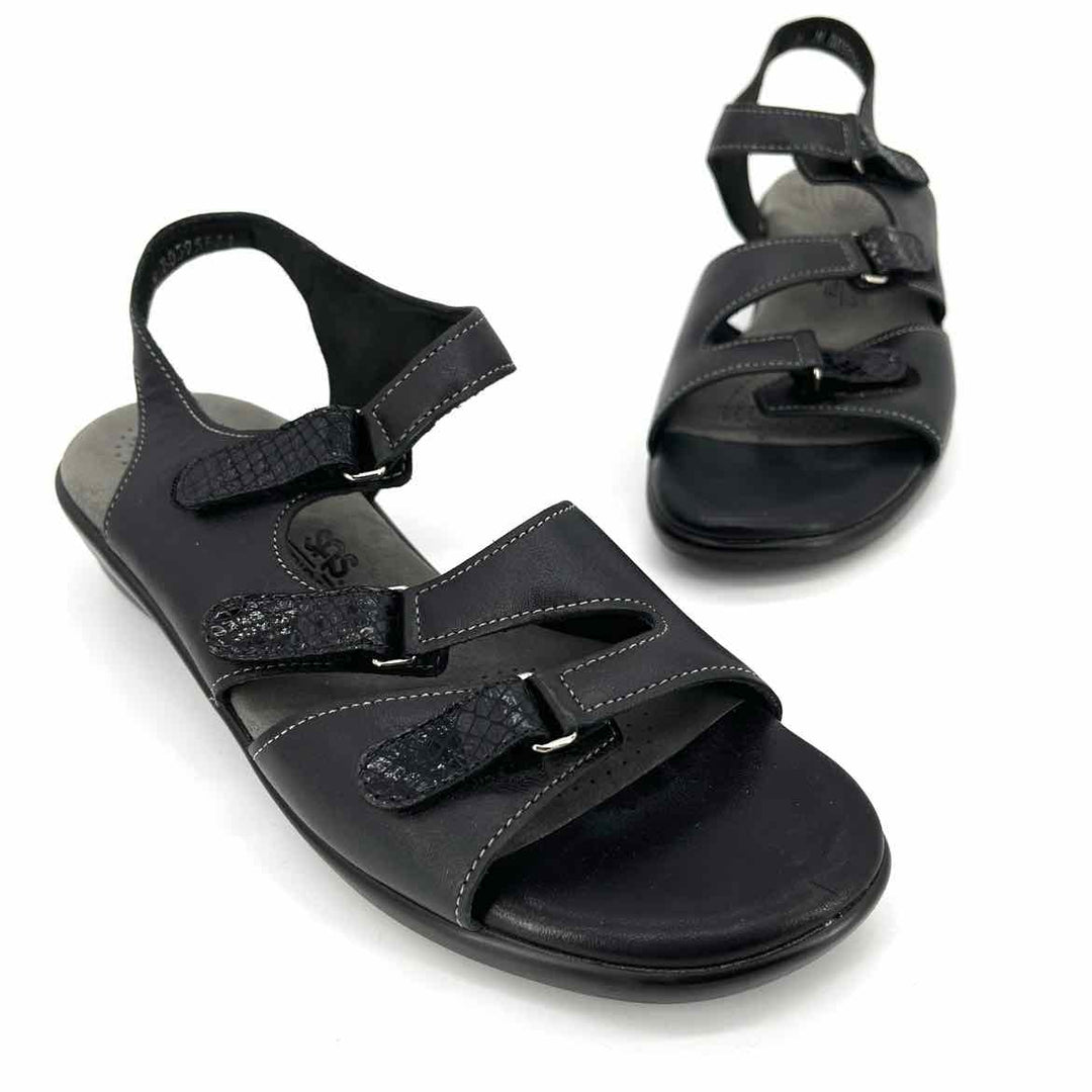 Shoe Size 9 SAS Black Leather Wedge