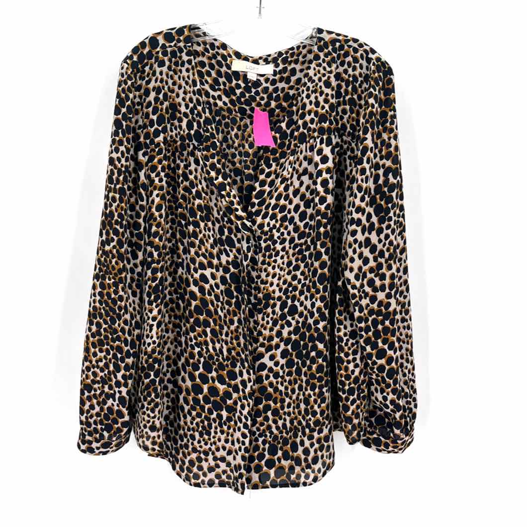 Size XXL LOFT Brown Print Shirt