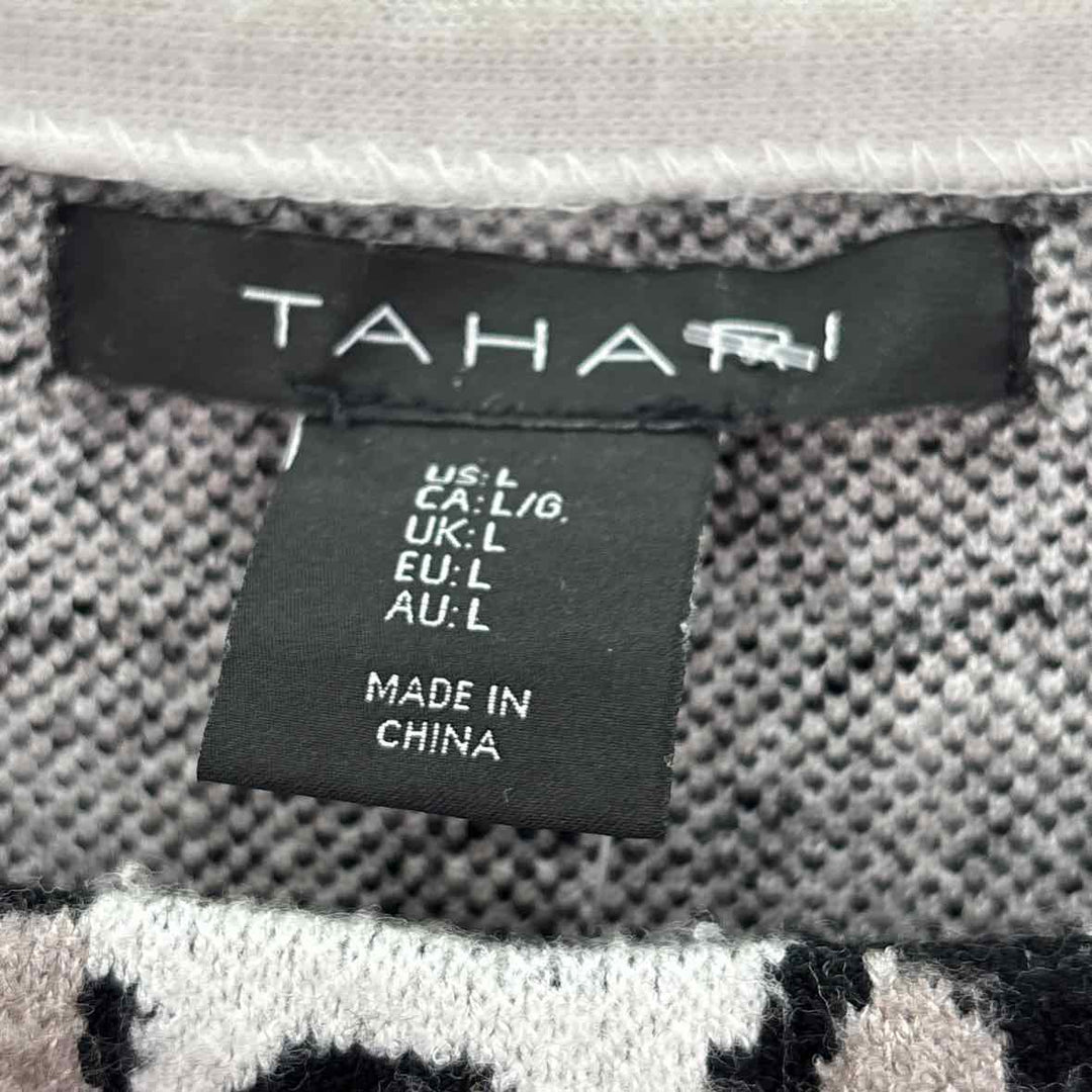 Size L TAHARI gray print Sweater