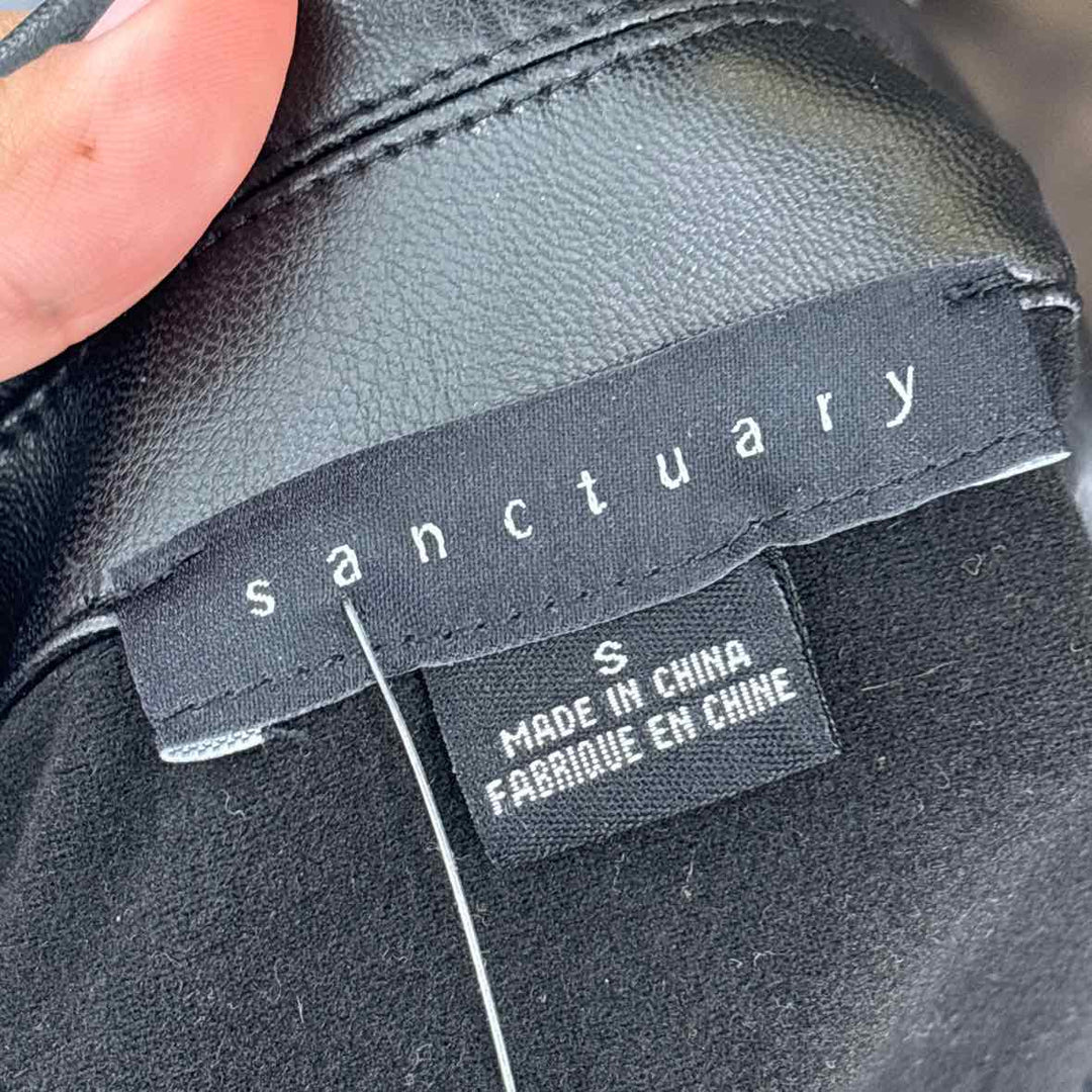 Size S Sanctuary Black Faux Leather Jacket